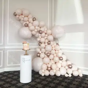 

Baby Shower 2020 INS DIY Balloon Garland Arch Kit Chrome Gold Double-layer Skin Balloons Birthday Wedding Party Decoration