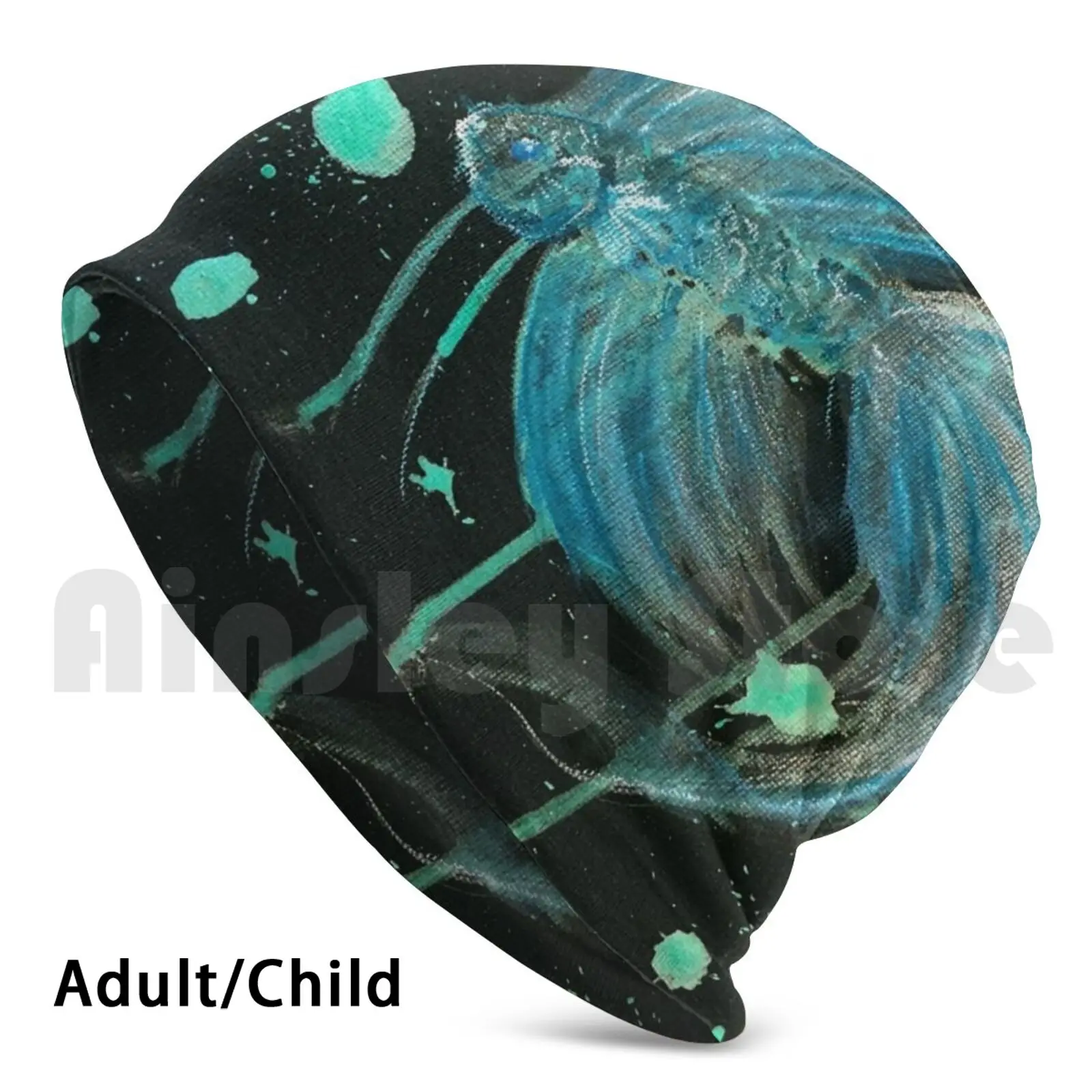 Green Splatter Betta Hat 1984 Hat Betta Fish Betta Splendens Splatter In Drip Tradizionale