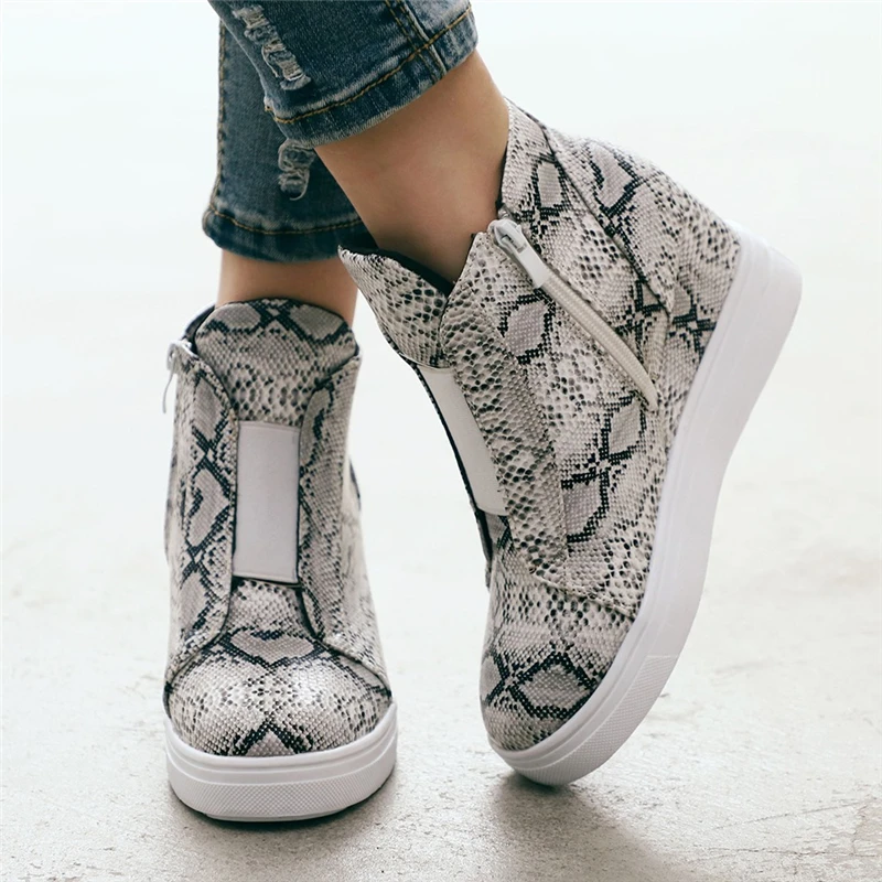 

Women Boots Large Size Snake Printed Retro Ankle Ankle Botas Mujer 2019 Fashion Leather Non-Slip Pour Women'S Boots Autumn 6#5