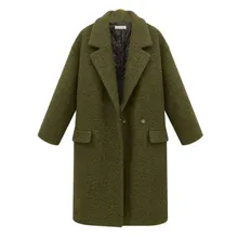 JAYCOSIN новые дамы большой размер длинный двойной карман шерстяное пальто утолщение повседневное Свободная куртка мода диких осень зима Модели