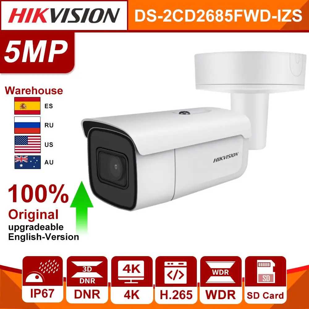 

Original Hikvision DS-2CD2685FWD-IZS 8MP 2.8-12mm Vari-focal Bullet Network Camera IPSurveillance POE CCTV Camera Face detection