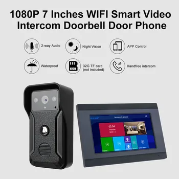 

1080P video doorbell WIFI 7 Inches Smart Video Intercom Doorbell Door Intercom Phone Support APP Control Remote Unlocking