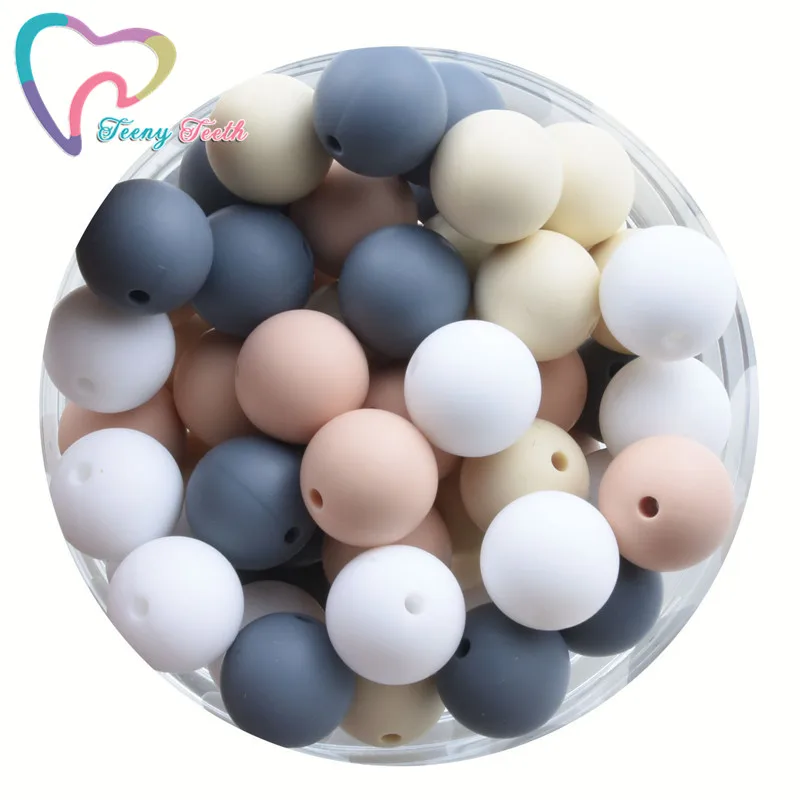 

20 PCS Silicone Beads 9-15 MM Round Shaped Baby Teether BPA Free Food Grade Baby Toy DIY Jewelry Necklace Nursing Accessories
