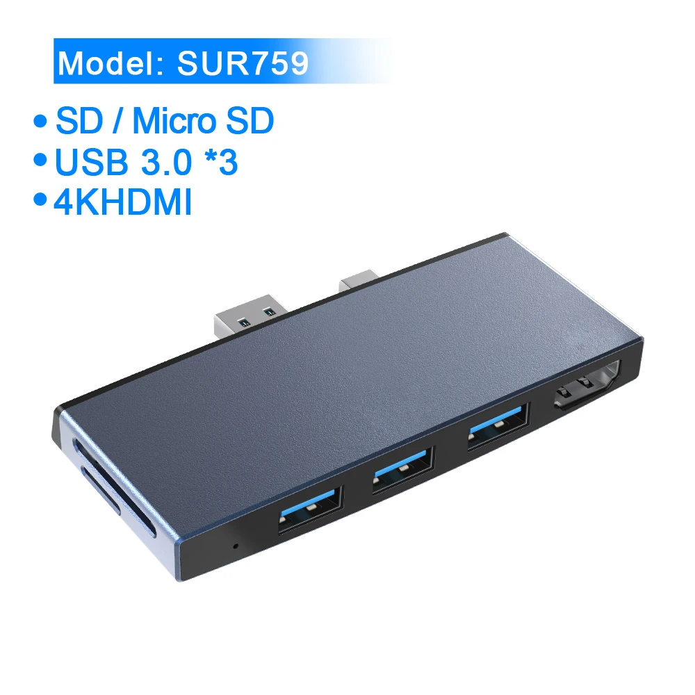 Rocketek usb 3,0 кард-ридер концентратор 4K HDMI 100 Мбит/с Ethernet адаптер для SD/TF micro SD microsoft Surface Pro 4/5/6 - Цвет: SUR759