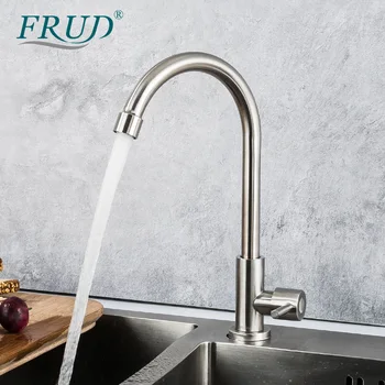 

FRUD kitchen faucets stainless steel water tap rotatable water saving bubbler one key switch
