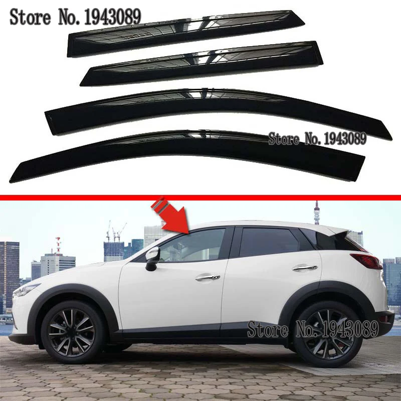

For Mazda CX-3 CX3 18 19 Window Sun Rain Visors Vent Shade Deflector Guard Weather Shield Shade Rainproof Car window Rain Cover