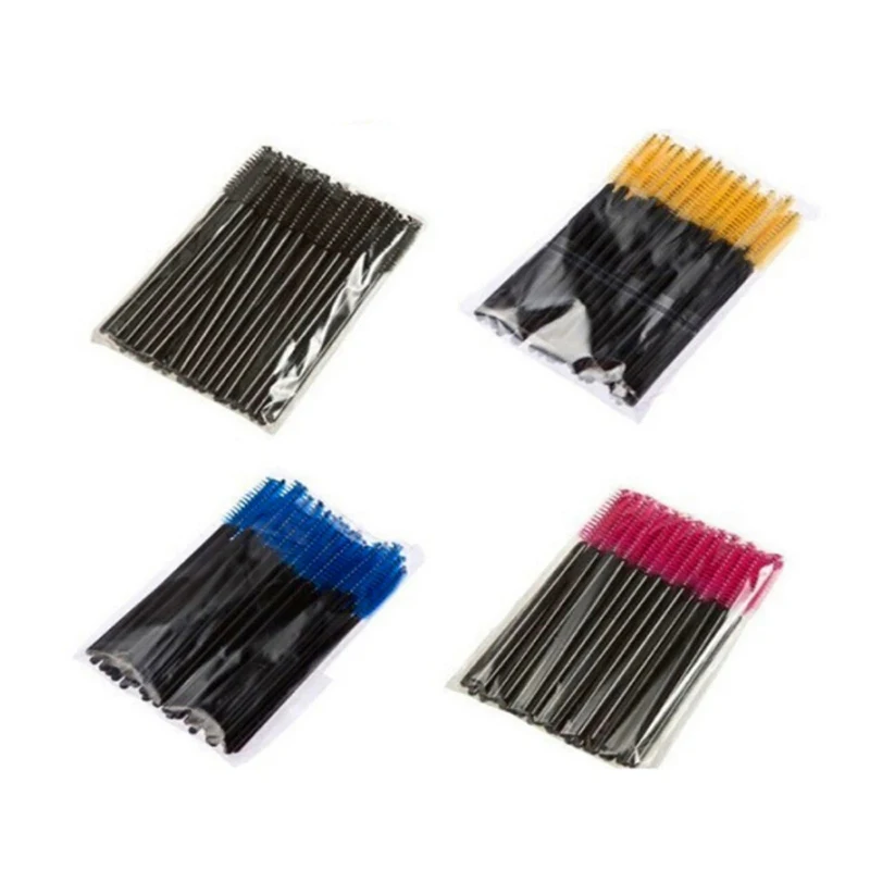 MASSCAKU 50pcs/Bag Makeup Brushes Disposable Eyebrow Brush Mascara Wand Applicator Lash Brushes Eyelash Extension Tools 2