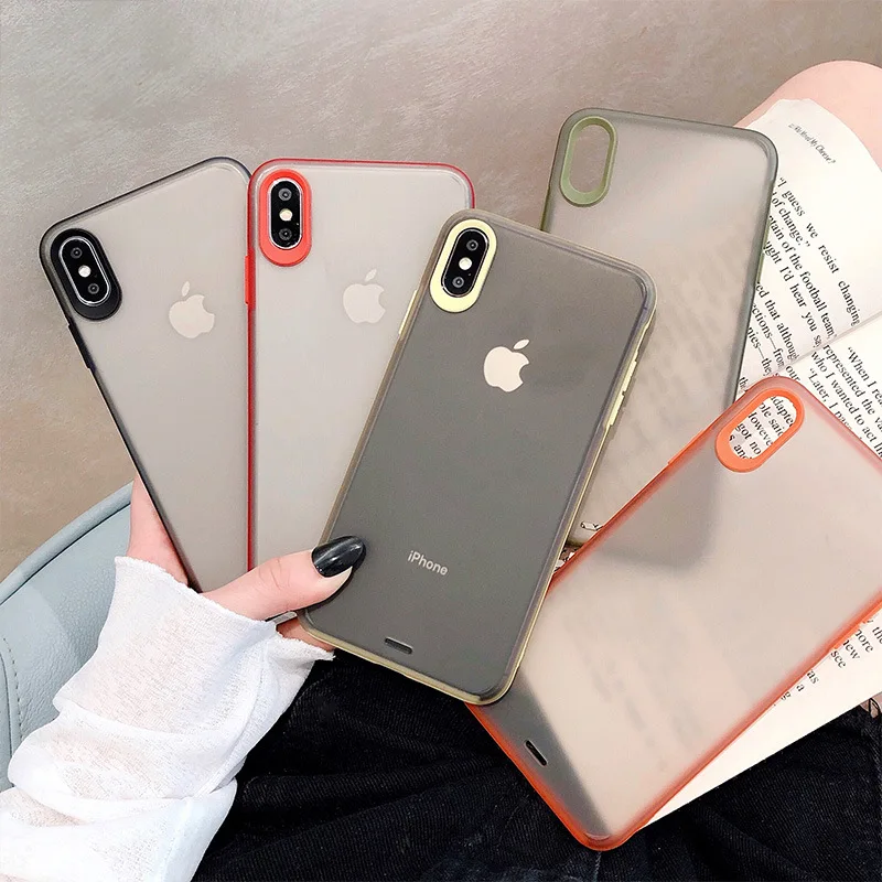 

Contrast Color Phone Case Dull Polish Edge Applicable Iphone7p/11/MAX /Xr Phone Case New Model Hot Selling