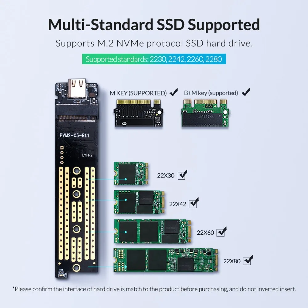 ORICO NVME M.2 SSD корпус Тип C поддержка USB3.1 GEN2 10 Гбит/с UASP M.2 USB NVME корпус алюминиевый сплав жесткий диск коробка