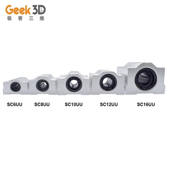 

1pcs 3D printer parts SC6UU/SC8UU/SC8LUU/SC10UU/SC12UU/SC16UU Linear Ball Bearing slide block bushing for Aluminium Pulley