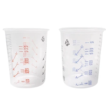 

25 Plastic Paint Mixing Cups 600Ml Mixing Container for Precise Mixing of Paint and Liquid (Ran Color)