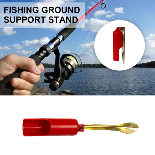 Fishing Pole Holder Red Foldable 32cm PE Plastic Metal Fishing Rod