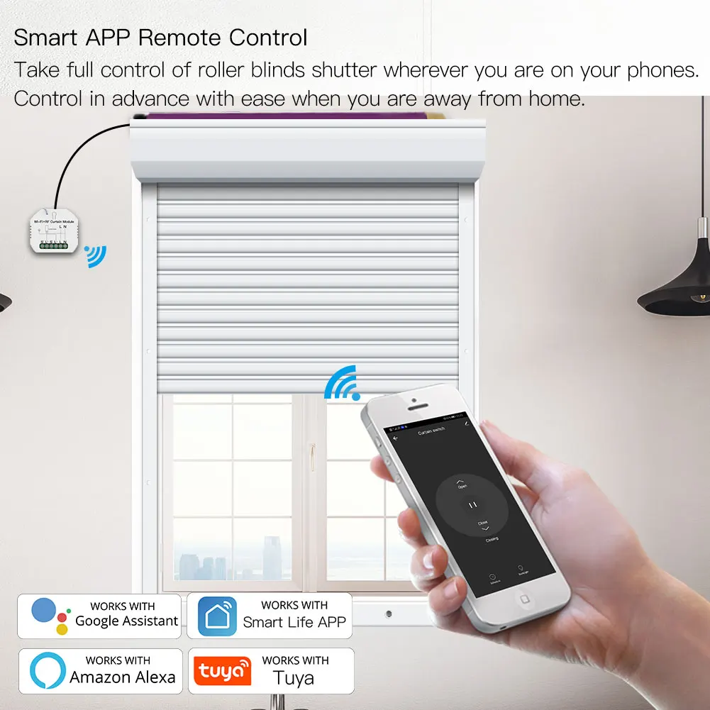 Tuya Smart Life WiFi RF433 штора с пультом дистанционного управления для электрического
