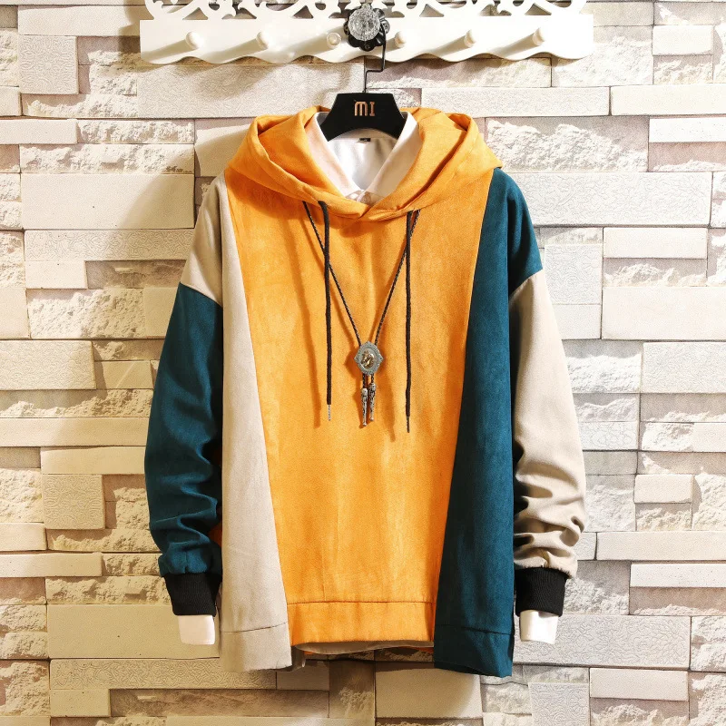Split Joint Hit Color Men Enlarge Size Hooded Male Loose Autumn Even Tide Brand Student Thin Loose Hoody Clothing Split Joint Hit Color Men Enlarge Size Hooded Male Loose Autumn Even Tide Brand Student Thin Loose Hoody Clothing