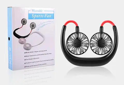 Мини Портативный нашейный вентилятор Hands-free портативный персональный с шейным ободом спортивные вентилятор перезаряжаемый аккумулятор подвесной нашейный вентилятор