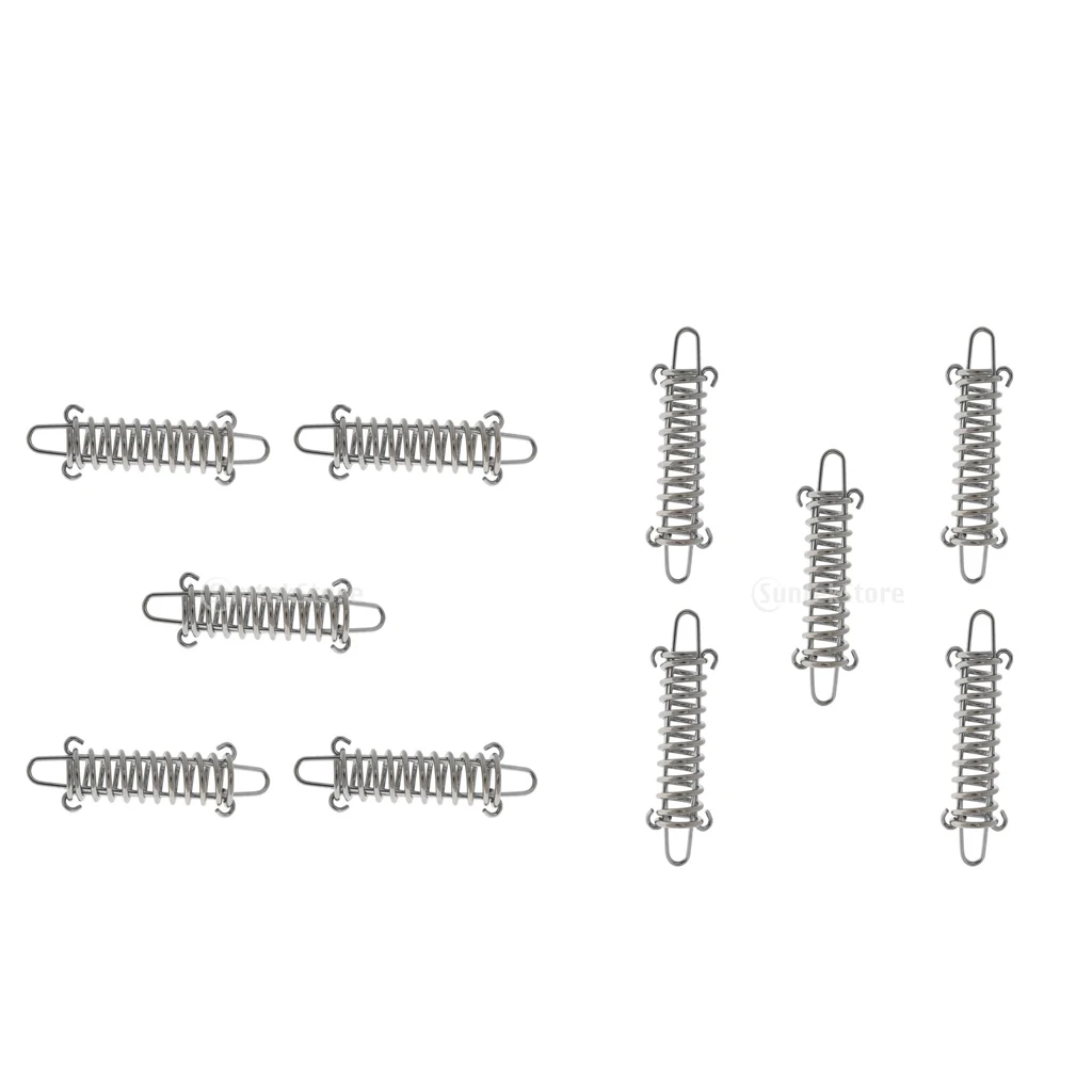 10pcs High Strength Stainless Steel Camping Tent Rope Tensioner Spring 12cm