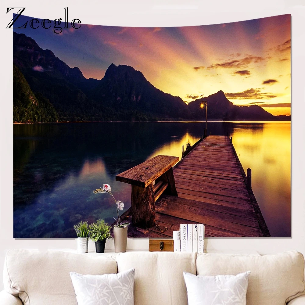 Zeegle Wall Hanging Waterproof Decoration Tapestry for Home Bedside 3D Tapestry Ocean Living Room Washable Tapestry On the Wall