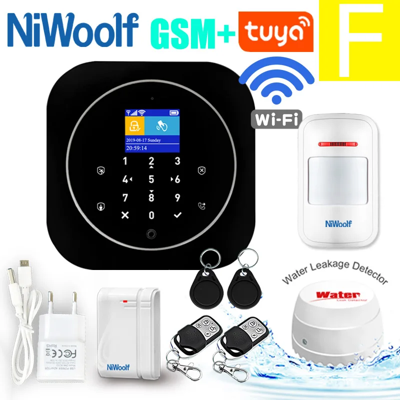 GSM сигнализация Wi-Fi GSM сигнализация домофон дистанционное управление Автонабор 433 МГц детекторы IOS Android Tuya приложение управление сенсорная клавиатура - Цвет: F