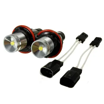 

2Pcs/SET 10W White 6000K LED Angel Eyes Halo Ring Light Lamp Bulbs Marker For BMW E39 X5 E60 E63 E64 E53 Headlight White ligh