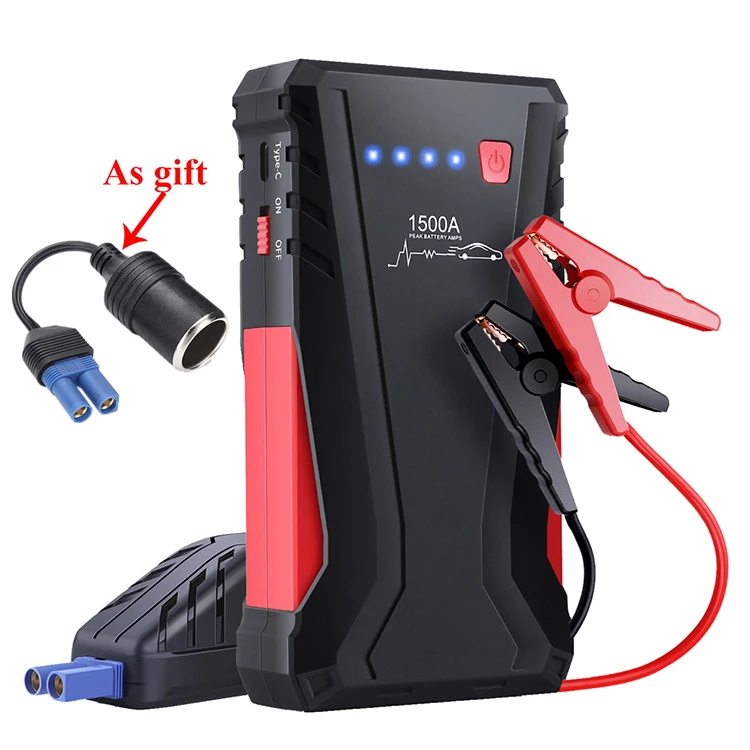 GKFLY1500A автомобиль скачок стартер 12V Портативный Мощность банк Батарея Зарядное устройство усилитель аварийный Запуск кабели устройства высокое Ёмкость - Цвет: Красный