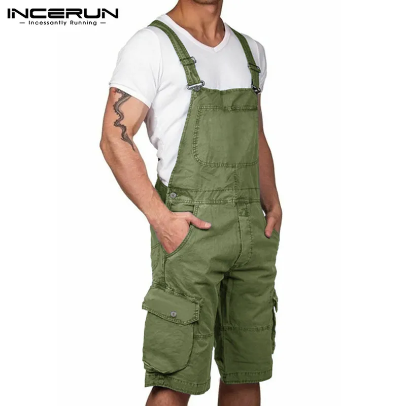 Fashion Men Cargo Overalls Solid Joggers Streetwear Casual Trousers 2020 Pockets Suspenders Rompers Cotton Men Jumpsuits INCERUN Fashion Men Cargo Overalls Solid Joggers Streetwear Casual Trousers 2020 Pockets Suspenders Rompers Cotton Men Jumpsuits INCERUN