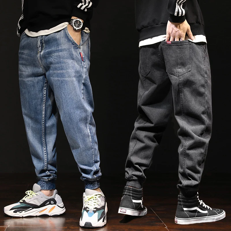 

2020 New Japanese Style Fashion Men Jeans Vintage Designer Denim Cargo Pants Spliced Harem Trousers Streetwear Hip Hop Jeans Men