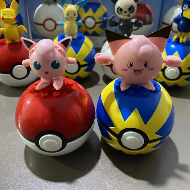 Pokemon Assembly Model Jigglypuff Pikachu Squirtle Bulbasaur Meowth Model Building Block Action Figure Toy Collection 2
