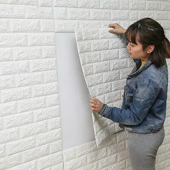 

3D Brick Wall Stickers DIY Decor Self-Adhesive Waterproof Wallpaper For Kids Room Bedroom
