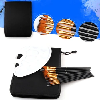 

13Pcs Watercolor Paint Brushes Kit Nylon Hair Painting Brush Long Rod Oil Painting Brush Pen