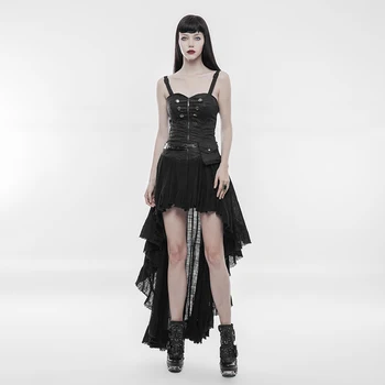 

PUNKRAVE Women's Steampunk Dress Victorian Vintage Asymmetric Corset Party Stage Performance Gown Dress