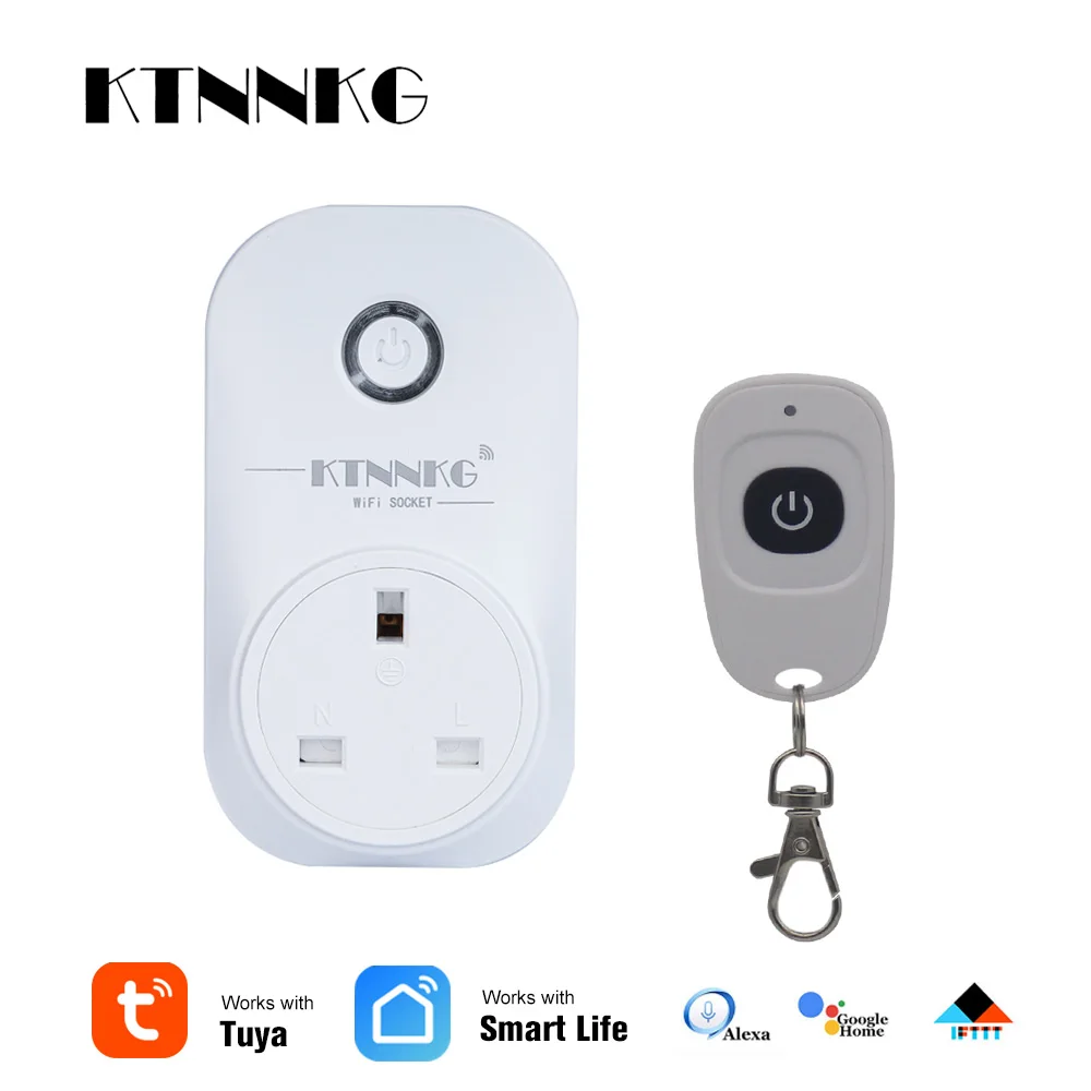 Смарт-разъем TUYA smart life 10A UK wifi с монитором питания, wifi Беспроводная умная розетка с Google Home Alexa Голосовое управление - Цвет: UK-soket4