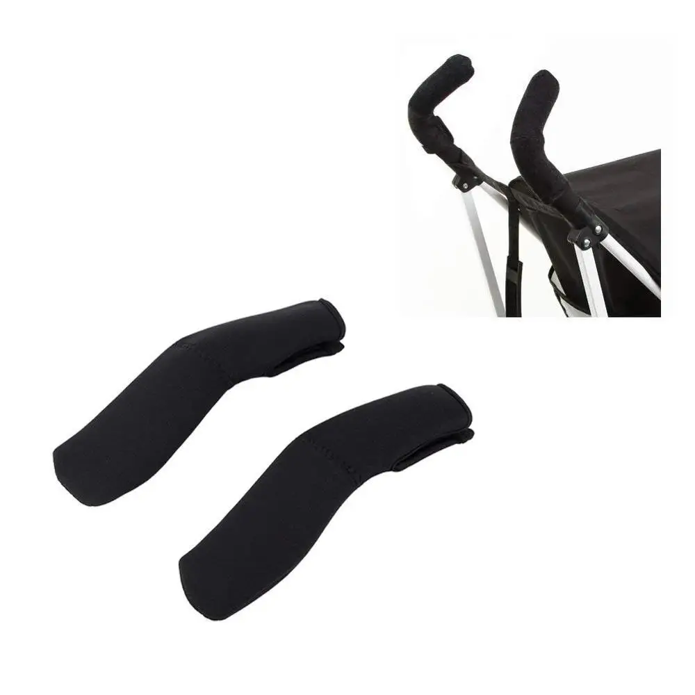 2 шт./комплект-черные чехлы для ручек коляски для моделей колясок с зонтиком-растягивающийся универсальный крой - Цвет: 1 set