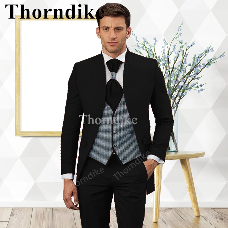 

Новинка от Thorndike Экспресс мужской жилет «гусиная лапка» модный костюм Индивидуальный деловой Свадебный костюм модный элегантный 3 шт.