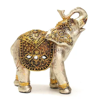 

7 Pcs Mini Set Feng Shui Elegant Elephant Trunk Statue Lucky Wealth Figurine Crafts Ornaments Gift for Home Office Desktop Decor