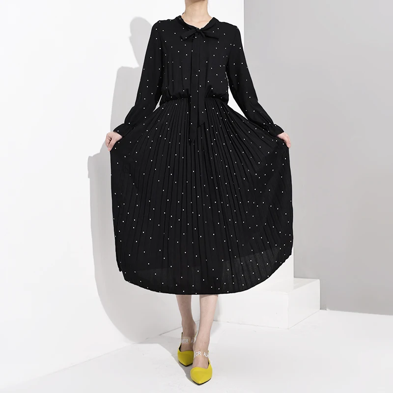 LANMREM Новая модная женская рубашка с длинными рукавами женские толстовки Vestido осенне-зимний набор шарфов платья JA23601