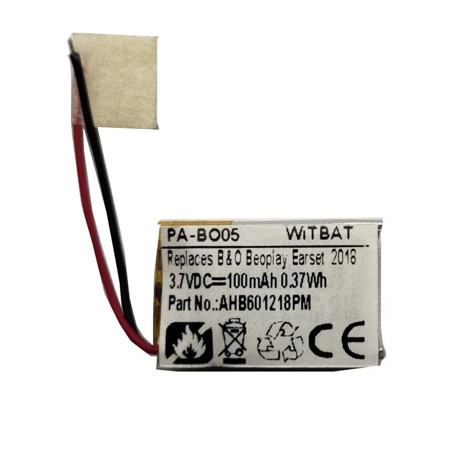 

ZHUJI 100mAh Battery for B&O Beoplay Earset 2018,AHB601218PM