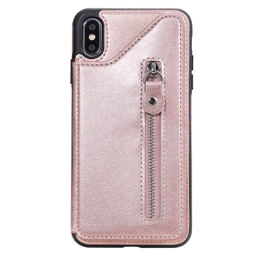 Kisscase флип-Чехлы, кожаный чехол-кошелек для iPhone XS MAX, чехол estojo de couro для iPhone xr, кошелек, кожаный чехол-чехол для Айфона 6 - Цвет: Rose gold