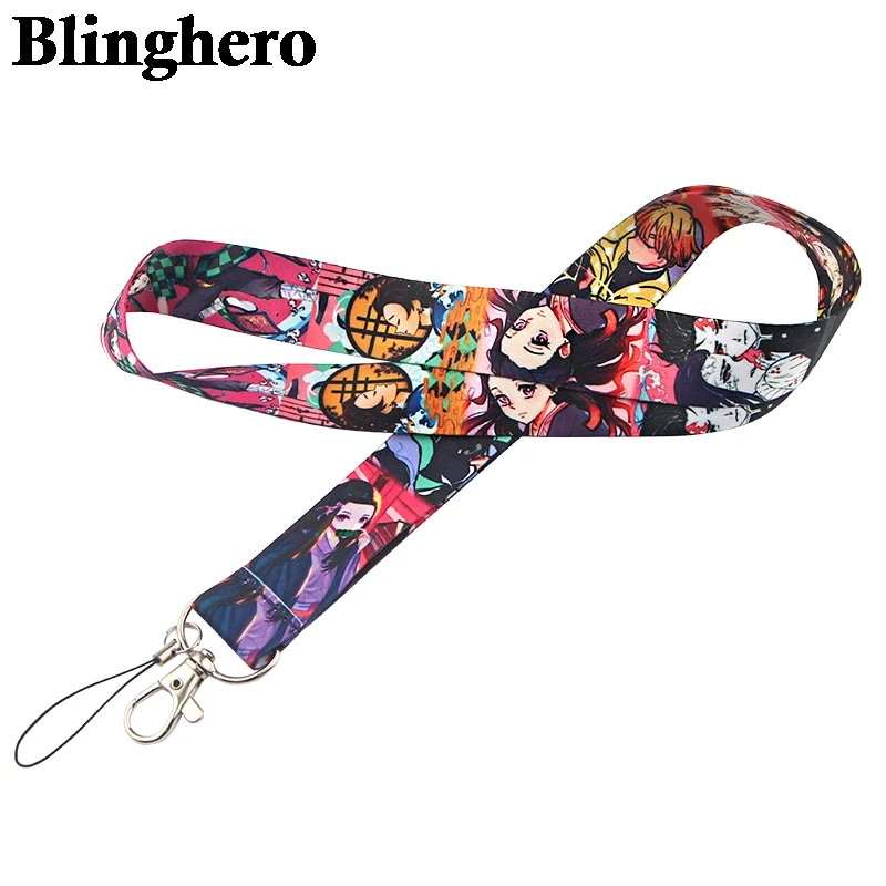 CA648 Demon Slayer: Kimetsu no Yaiba Lanyards классный шейный ремешок для ключей телефона ID держатель для карт ремешок для ключей DIY висячая веревка