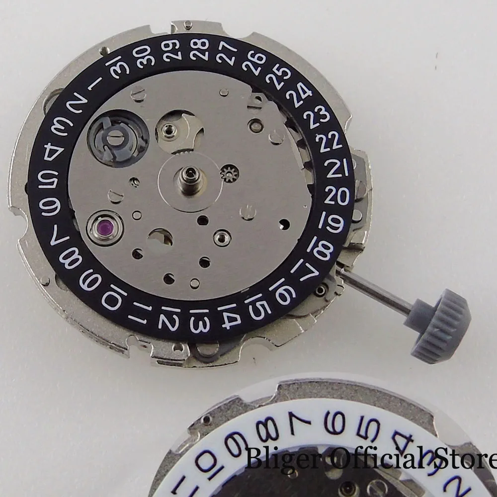 

Black Date Circle Japan 21 Jewels MIYOTA 8215 Watch Automatic Movement No Hack Second Stop Winding Stem 26mm*7.5mm