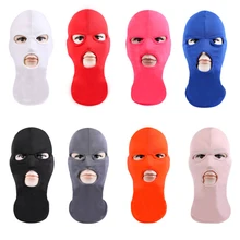 Полная Маска для защиты лица три 3 отверстия Балаклава вязаная шапка зима стрейч снег вязаная шапка с маской шапка новая черная теплая маска для лица