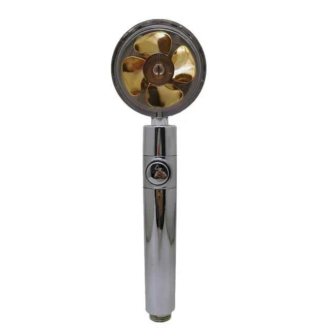 Zhang Ji New Style Turbine Spiral Outlet Water Turbocharged Shower Head 360 Rotating High Pressure Handheld Shower Nozzle Light Green