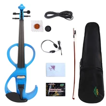 Yinfente Электрический Тихая скрипка 4/4 деревянный корпус сладкий тона чехол тетива# EV11