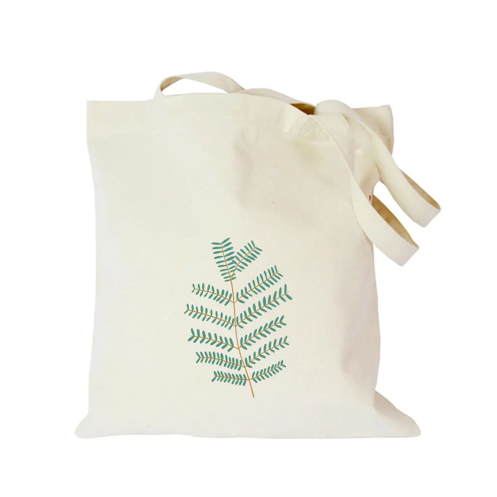 Зеленый лист растений черный хлопковый холст сумка Заказная эко девушка сумка на заказ хозяйственные сумки с логотипом для мужчин или женщин - Цвет: cotton canvas bag 01