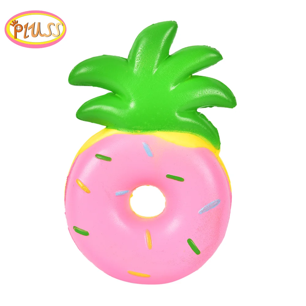 Jumbo Kawaii Cute Squishy Cartoon Pink Pineapple Donut Scented Squeeze Squishi Squishies Slow Rising Funny Fruit Food Toys