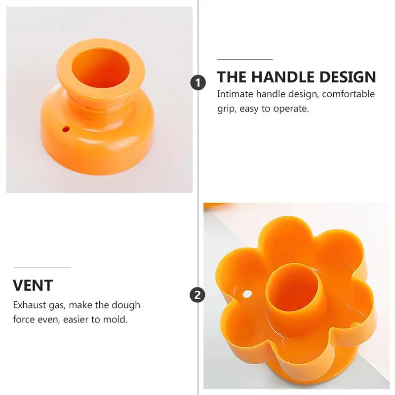 4Pcs Plastic Donuts Molds Creative Baking Tool Set Bakewares for Bakery (Yellow)