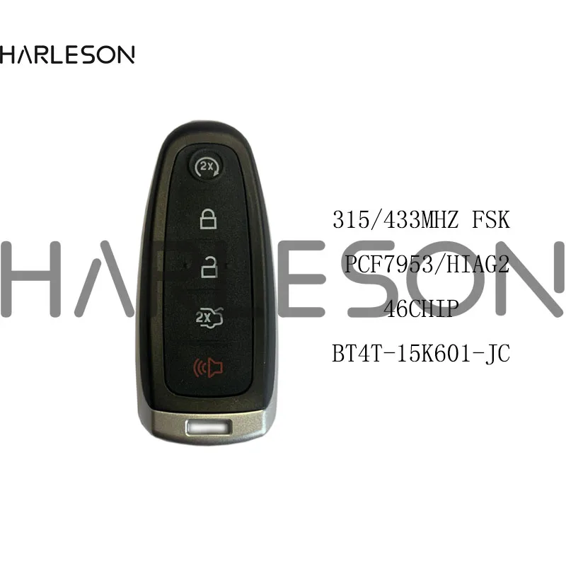 5 Buttons 315/433MHz PCF7953 Chip Smart Remote Key For Ford Focus Edge Escape Explorer Taurus Flex 2011-2016 BT4T-15K601-JC