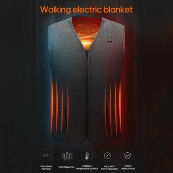 

USB Infrared Heating Vest Men Outdoor Jacket Heated Winter Hunting Flexible Electric Thermal Clothing Waistcoat Sports Hiking