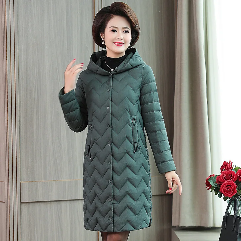 

Large Size Autumn And Winter Mid-length Cotton-padded Clothes 2018 New Style Western Style Middle-aged WOMEN'S Dress Middle-aged