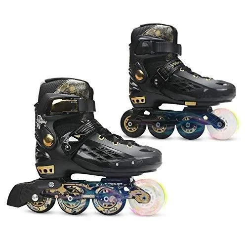 YF YOUFU Inline Skates Adult Roller skate shoes Illuminating Wheels 76W Black White | Спорт и развлечения