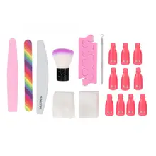 Набор инструментов для удаления лака для ногтей, замачивающийся зажим, пилочка для ногтей, щетка для удаления пыли, инструмент для маникюра и дизайна ногтей